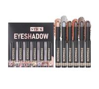Eye Shadow Pencil, Cream Eye Stick, 6-Piece Matte Long-Lasting Waterproof Brightener Set with Smooth Applicator, Eyeball Makeup Pen for Women Girls Travel Party Wedding, Multicolor