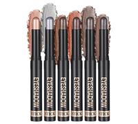 Eye Shadow Stick Set with 6 Cream Pencil Applicators, Matte Shimmer Long-Lasting Waterproof Eyeshadow Pens, Brightening Makeup Kit for Girls Women, Ideal Travel, Parties, Weddings