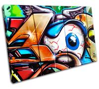 EyeBall Urban Graffiti Murial Decayed Canvas Art Picture Print Decorative Photo