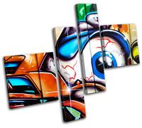 EyeBall Urban Graffiti Murial Decayed Canvas Art Picture Print Decorative Photo
