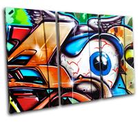 EyeBall Urban Graffiti Murial Decayed Canvas Art Picture Print Decorative Photo