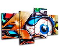EyeBall Urban Graffiti Murial Decayed Canvas Art Picture Print Decorative Photo
