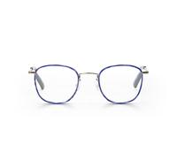 Eyebobs Fuori Unisex Premium da Lettura, Argento E Blu Anteriore Templi + 2.75