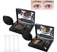 Eyebrow & Eyeliner Cream With Stamp, 2 In 1 Eyebrow & Eyeliner Cream With Stamp,Multi-Functional Double-Headed Eyeliner Stamp With Double Ended Brush,Natural Waterproof (2pcs Mix)