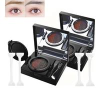 Eyebrow & Eyeliner Cream With Stamp, 2 In 1 Eyebrow & Eyeliner Cream With Stamp,Multi-Functional Double-Headed Eyeliner Stamp With Double Ended Brush,Natural Waterproof (2pcs 02# Brown)