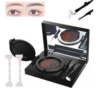 Eyebrow & Eyeliner Cream with Stamp, 2 in 1 Waterproof Eyebrow & Eyeliner Cream with Double Ended Brush, 2 colors Eyebrow Stencil Kit for Women Waterproof and Smudge-proof (marrone)