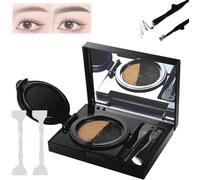 Eyebrow & Eyeliner Cream with Stamp, 2 in 1 Waterproof Eyebrow & Eyeliner Cream with Double Ended Brush, 2 colors Eyebrow Stencil Kit for Women Waterproof and Smudge-proof (Gray)