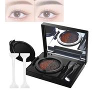 Eyebrow & Eyeliner Cream with Stamp,Eyebrow Stencil Kit,Multi-functional Double Headed Eyeliner Stamp,2-in-1 Waterproof Brow Powder & Eyeliner Cream,Double Color Mist Air Cushion Eyebrow Cream (02#)