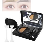 Eyebrow & Eyeliner Cream with Stamp,Eyebrow Stencil Kit,Multi-functional Double Headed Eyeliner Stamp,2-in-1 Waterproof Brow Powder & Eyeliner Cream,Double Color Mist Air Cushion Eyebrow Cream (01#)