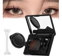 Eyebrow & Eyeliner Cream with Stamp, Multi-functional Double-Headed Eyeliner Stamp, Double Color Mist Air Cushion Eyebrow Cream, Eyeliner Cream Brown, Eyebrow Stamp Set (Brown)