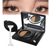 Eyebrow & Eyeliner Cream with Stamp, Multi-functional Double-Headed Eyeliner Stamp, Double Color Mist Air Cushion Eyebrow Cream, Eyeliner Cream Brown, Eyebrow Stamp Set (Gray)