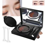 Eyebrow & Eyeliner Cream with Stamp,Multi-functional Double-Headed Eyeliner Stamp,Waterproof Brow Powder & Eyeliner Cream with Double Ended Brush,2 Color Eyebrow Stencil Kit for Women (#02)