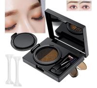 Eyebrow & Eyeliner Cream with Stamp,Multi-functional Double-Headed Eyeliner Stamp,Waterproof Brow Powder & Eyeliner Cream with Double Ended Brush,2 Color Eyebrow Stencil Kit for Women (#01)