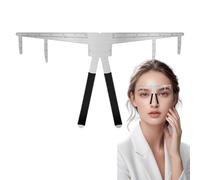 Eyebrow Measuring Tool, Brow Shaping Ruler, 5.51x3.15x0.39 Inches Metal, House Stencil Footrule, 3-Point Eyebrow Ruler for Measure Properly and Accurately