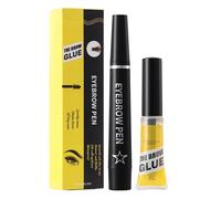 Eyebrow Pen, Long-Lasting Waterproof Brows Pencil, Liquid 4-Prong Fork Brow Definer, Natural Hair-Like Strokes, Eyebrow Gel Set For Women, Smudge-Resistant Makeup Tool