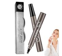 Eyebrow Pencil 4-Tip Pen - Long Lasting Waterproof Brow Tint for Precise Natural Makeup | Soft Pigment with Tips, Brow Filling and Shaping, Tool for Women Girls Travel Home