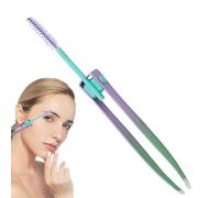 Eyebrow Plucker Pinzette, pinzette per la rimozione dei capelli, in acciaio 2 in 1, clip per sopracciglia con pennello, strumento per la freccia dei capelli, applicatore per ciglia finte, cura