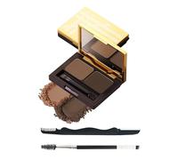 Eyebrow Powder Set di 2 tavolozze colorate impermeabili per la tintura delle sopracciglia, a lunga durata, colore scuro/marrone chiaro, per sopracciglia, ombretto contour Gift for Women, with Mirror