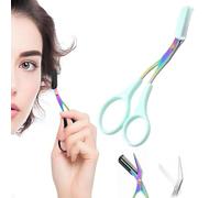 Eyebrow Scissors with Comb,Eyebrow Trimmer Scissor,Precision Eyebrow Trimming Scissors,Upgraded Stainless Steel Portable Non Slip Professional Eyebrow Trimmer for Women (1PC-Blue)