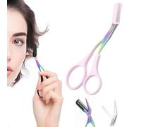Eyebrow Scissors with Comb,Eyebrow Trimmer Scissor,Precision Eyebrow Trimming Scissors,Upgraded Stainless Steel Portable Non Slip Professional Eyebrow Trimmer for Women (1PC-Purple)