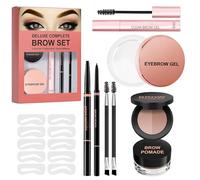 Eyebrow Set, Eyebrow Stencil Set, Long Lasting Brow Brush, 6 ml Lightweight Eyelash Care Tool, Natural Eyeliner Applicator, Smudge Proof Makeup for Everyday Use, Liner Application