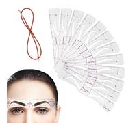 Eyebrow Stencil Kit - Makeup Shaping Templates 18x3cm 12pcs PVC, Reusable Strap Design Tool | Precision Brow Guide, Beauty Styling Aid, Party Prom Daily Commute Photography Makeup Setup For Women