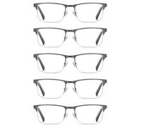 Eyecedar Amcedar 5-pack Occhiali da lettura Donne Acciaio Inossidabile Materiale Metallo Primavera Cerniere Occhiali da Lettura +1.75