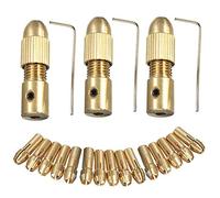 Eyech 3 set 0,5-3mm Piccolo Trapano Elettrico Bit Ottone Collet Drill Mandrino Set Mini Twist Drill Mandrino Set con Chiave a Allen per 4.05mm Rotary Tools