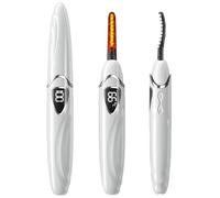 EYECURL Heated Lash Curler- Heated Eyelash Curler 10s Fast Heating Up,No Pinching for Lifted Lashes 24 Hours, Portable Electirc Lashes Curler (Bright White/Silver, S600-148MM)