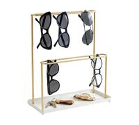 Eyeglass Display Stand 2 Tier Eyeglasses - Display Organizer with Tray for | Entryway Sunglasses Holder for Apartment Dormitory Entryway | Home Bedroom Living Room Vanity Nightstand Eyeglass Display 2