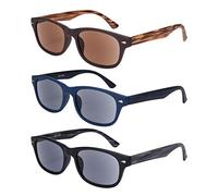 EYEGUARD Occhiali da sole da lettura, confezione da 3, protezione UV400, lettori solari esterni, occhiali da sole classici non ploarizzati per donne e uomini, Multicolore, 2.5 Magnification (Pack of