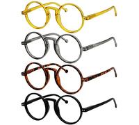 Eyekepper 4-Pack Occhiali da Lettura Rotondi per Donne e Uomini Retro Lettori +3.50