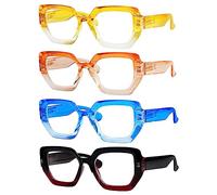 Eyekepper 4 Paia Eleganti Occhiali da Lettura - Cerniere a Molla Oversize per Donna +1.75
