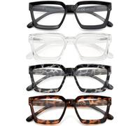 Eyekepper 4 Paia Occhiali da Lettura da Donna con Montatura Oversize +3.50