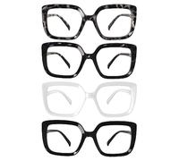 Eyekepper 4 Paia Occhiali da Lettura da Donna Grandi Montature Oversize Lettori +0.75