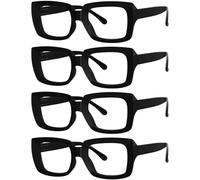 Eyekepper 4 Paia Occhiali da Lettura da Donna - Occhiali da Lettura Quadrati Eleganti da Donna 0.75