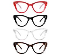 Eyekepper 4 Paia Occhiali da Lettura Grandi Occhio di Gatto da Donna Gradazione +3.00