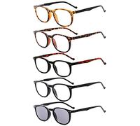 Eyekepper 5-Pack Primavera Cerniere Anni 80 Classica Occhiali da Lettura Includono Lettori di Sole +1.50