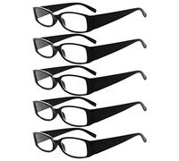 Eyekepper 5 paia Cerniera a molla Occhiali da Lettura in Plastica Lettori Donne Nero 0.75