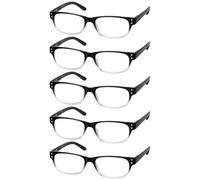 Eyekepper 5 Paia Occhiali da Lettura Vintage Lettori per Leggere Uomo Donna Primavera Cerniere Include una Lenti Grigio per Sole