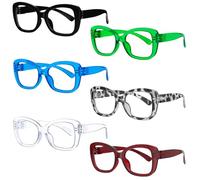 Eyekepper 6 Paia Senza Metallo Senza Viti Occhiali da Lettura Cerniere a Molla per Donna Elegante Lettori +2.00