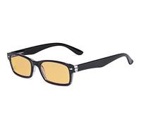 Eyekepper Blocco Luce Blu Computer Occhiali da Lettura con Lenti filtro colorata ambra Donne Uomini - Lettori Vintage - Nero +3.00