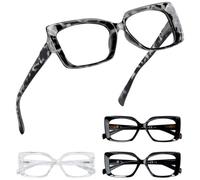 Eyekepper Confezione da 4 Occhiali da Lettura - Occhiali Oversize con Design Quadrato da Donna +0.00