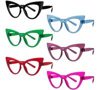 Eyekepper Enorme Metallo senza Viti Cerniere a Molla Blu Blocco Luce Occhiali da Lettura Donne 6 Pack Gatto Occhio Computer Lettori