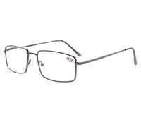 Eyekepper I lettori rettangolare Primavera Temple Grandi lettura metallo Occhiali Uomini Gunmetal +1.0