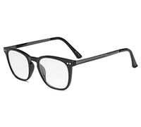Eyekepper Lettori Retro Quadrato di Plastica Arms Struttura in Metallo Occhiali da Lettura Nero +1.50