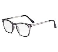 Eyekepper Lettori Retro Quadrato di Plastica Arms Struttura in Metallo Occhiali da Lettura Tartaruga Grigia +2.50