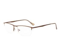Eyekepper Mezza Montatura Cerniera a Molla Occhiali da Lettura Uomo Donna (Marrone, 3.00)