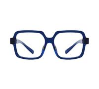 Eyekepper Occhiali Anti Luce Blu da Lettura e Computer Uomo, Senza Metallo e Viti, Cerniere a Molla, Montatura Quadrata Grande Blu +2.50