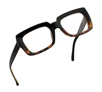 Eyekepper Occhiali da Lettura Alla Moda Donna - Lettori Quadrati Grande Nero/Tartaruga +1.75